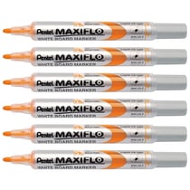 Lot de 6 marqueurs tableaux blancs effaçables - Pointe conique 4,0 mm - PENTEL - Orange - MAXIFLO