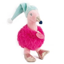 Mini peluche boule Flamant Rose - 15 cm - Doudou et compagnie