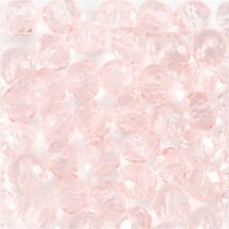 45 perles en verre à facettes rondes Ø 4 mm - rose clair
