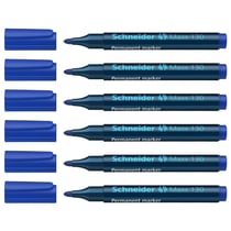 Lot de 6 marqueurs permanents - SCHNEIDER - pointe ogive 1-3 mm - bleu