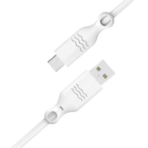 JUST GREEN Câble USB-A / micro USB 2m 2.1A Charge et Synchronisation 10W Blanc