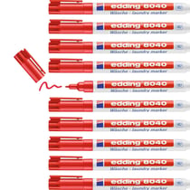 Lot de 10 marqueurs textiles permanents pointe fine 1 mm - EDDING - Rouge