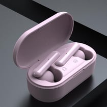 Ecouteurs Bluetooth Sans Fil Hifi Mini Avec Micro Et Boîte De Charge Bleu Rose YONIS