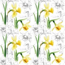 Lot de 4 serviettes en papier découpage collage 33 cm FLEUR JONQUILLE FL 207