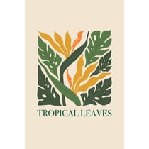 Tableau sur toile feuilles tropicales 45x65 cm