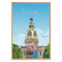 Tableau mural encadré illustration Nantes 65x97 cm