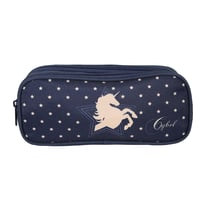 Bagtrotter - Cybel - Trousse Scolaire Rectangulaire - Marine - 2 Compartiments Zippés - 23x7x10cm - Matière Polyester - Accessoire et Papeterie Scolaire
