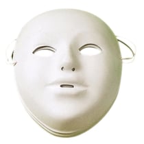 MégaCréa DIY - Masques enfant en plastique blanc 15 x 18 cm x 5 pièces
