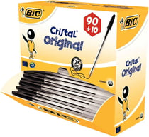 Pack de 100 stylos bille BIC - Cristal Original - Noir - Pointe ronde