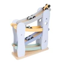 Piste de course en bois avec 4 voitures - EliNeli - Jaune