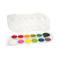MégaCréa DIY - Peinture à l'eau Set de 12 couleurs + 1 pinceau