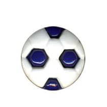 Lot de 6 boutons en forme de ballon de Foot couleur Marine 1,2cm