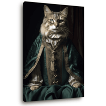 Tableau sur toile chat vintage 30x45 cm