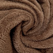 Tissu Doudou uni Marron