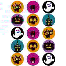 15 Mini disques comestibles Halloween - 50 mm