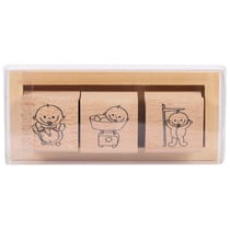 Tampon en bois Naissance 3 pièces