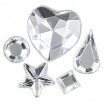 Pierres strass acrylique à coller 58 pièces - cristal