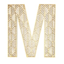 Lettre M en bois Alphabet géant ajouré 24 cm
