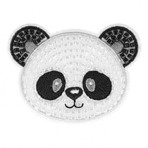Ecusson thermocollant panda en perles 5,5x3,5cm