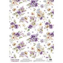 Feuille papier calque, papier velin scrapbooking Fabrika Decoru 30 x 42 cm FLEUR PENSEE 0311