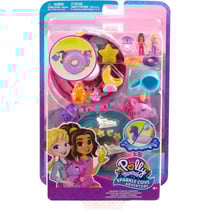 Coffret polly pocket bouee licorne : piscine + 2 figurine + 12 accessoires - mattel - hkv34 - poupee