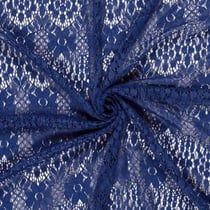 Tissu Dentelle Coton mélangé uni Bleu roi