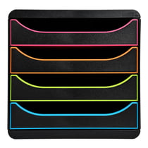 Module de classement Big Box 4 tiroirs Black Office - Noir/arlequin - Exacompta