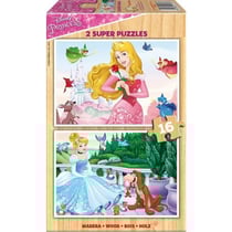 Puzzle en bois princesse cendrillon et aurore 2 x 16 pièces - educa - 17163