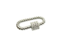 1 Fermoir à visser forme ovale torsadé 29*18mm argent platine
