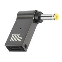 Adaptateur de Charge USB-C 100W vers Connecteur Jaune Lenovo 4.0 x 1.7mm, Gris
