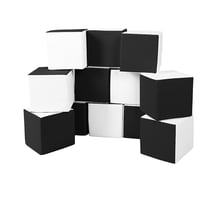 Lot cubes XXL mousse 12 pcs noir - blanc