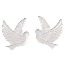Motif de cire: Colombe, nacré, 2,2x2,7cm, 2 pces