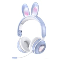 Casque Audio Bluetooth 5.0 Sans Fil Oreilles De Lapin Pour PC Couleur Menthe Bleu YONIS