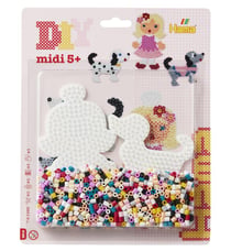Perles à repasser grand modele avec plaques fille et chien - Hama