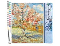 Peinture par Numéro Figured'Art - Van Gogh Pêcher - Kit de Loisir Créatif DIY Numéro d'Art Complet - 40x50cm sans châssis en bois