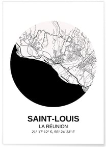 Affiche Carte Saint-Louis | A3 : 29,7x42cm