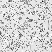 Tissu Coton à colorier Arty Skate sur fond Blanc - Au mètre