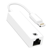 Adaptateur Ethernet RJ45 vers Lightning iPhone et iPad Débit 100 Mbps Blanc