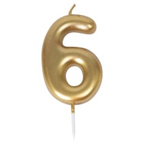 Bougie or - chiffre 6