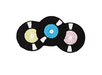 Patch brodé disques vinyles : un écusson pour personnaliser votre style, motif thermocollant Made in France