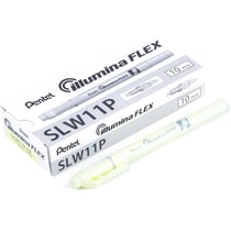 Lot de 10 surligneurs biseautés - PENTEL - Illumina Flex Pastel - Jaune pastel
