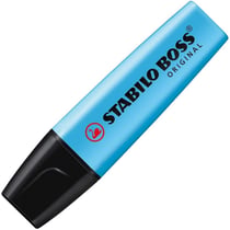 Lot de 10 Surligneurs rechargeables pointe biseautée 2-5 mm - STABILO BOSS ORIGINAL - Bleu