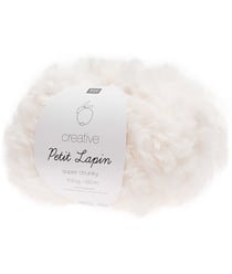 Pelote de fourrure Créative Petit Lapin Super Chunky - 100GR - Rico Design 01 Ecru