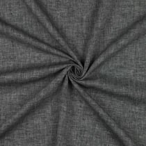 Tissu Coton Lin Chevrons Blanc sur fond Gris anthracite profond