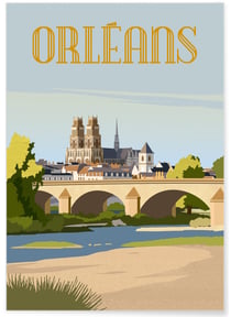 Affiche ville Orléans 4 | A3 : 29,7x42cm