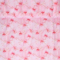 Tissu Coton imprimé  Aquahibis sur fond Rose pâle - Au mètre
