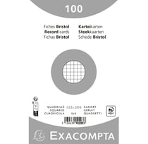 Sachet de 50 fiches bristol Exacompta (sous-film) perforées 148x210mm (A5)  quadrillées 5x5 Blanc pas cher