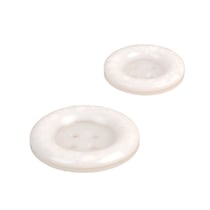 Bouton rond plastique recyclé 4 trous blanc