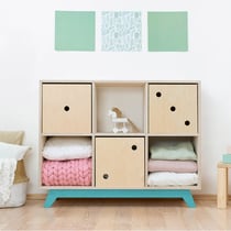 Meuble de rangement NABOSKY turquoise 2x3