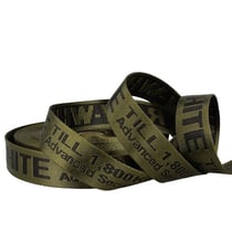 Film 20m sangle jacquard RAW WHITE 35mm Kaki/noir